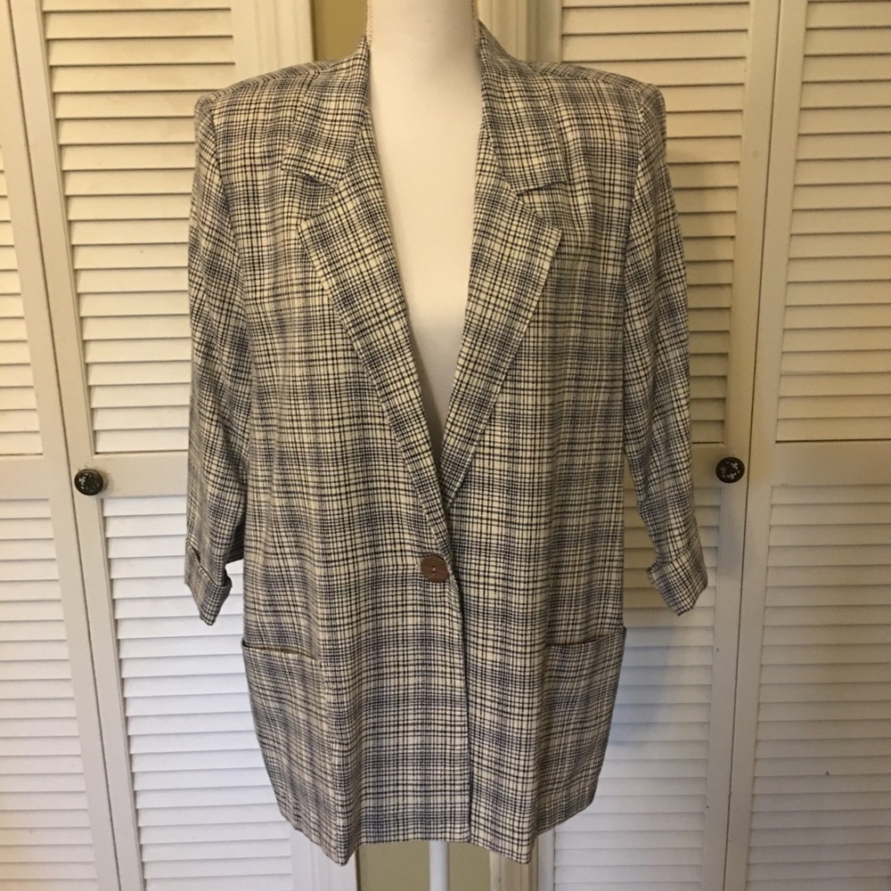Vintage Alice Stuart Plaid Blazer Size M - Picture 2 of 11